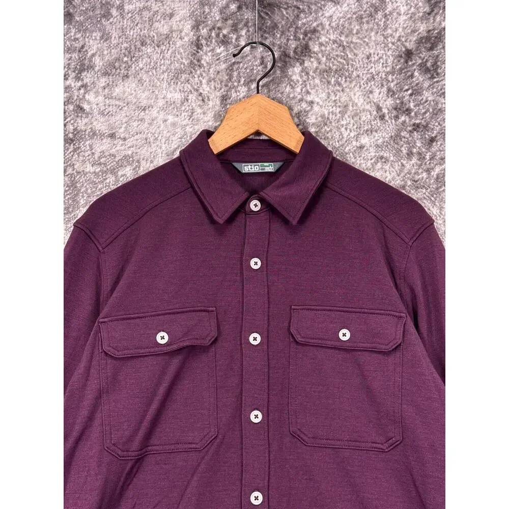 STIO Shirt Small Mens Alpin Midweight Merino Button Up Long Sleeve
